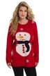 Vánoční svetr, sněhulák, kulatý výstřih, dlouhé rukávy