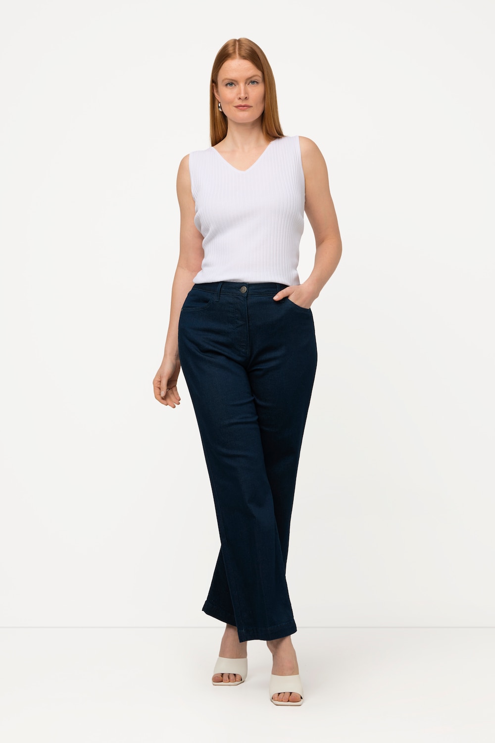 Grote Maten jeans, Dames, blauw, Maat: 52, Katoen/Synthetische vezels, Ulla Popken