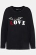 Sweat, motif LOVE, col rond, manches longues