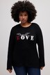 Sweat, motif LOVE, col rond, manches longues