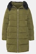 Stepp-Parka, A-Line, Kapuze, Webpelz-Besatz, Zipper