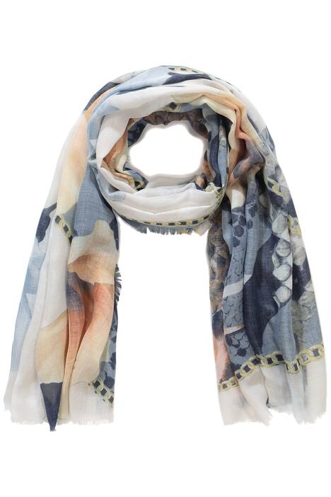 Šál, květy, řetězy, extra široký