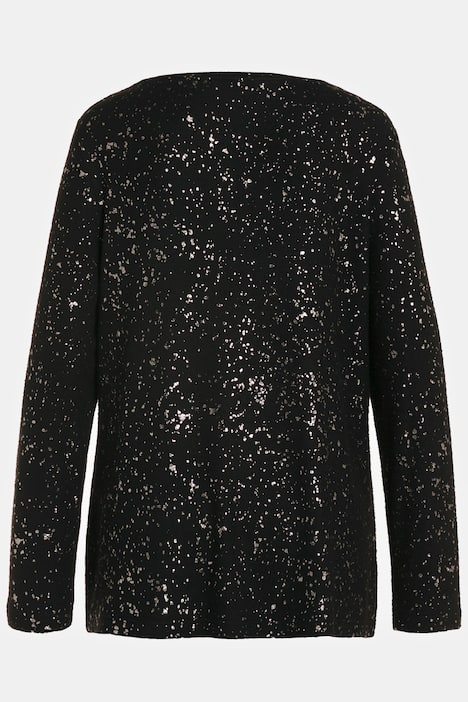 Sweatshirt, Sterne, Oversized, V-Ausschnitt, Langarm