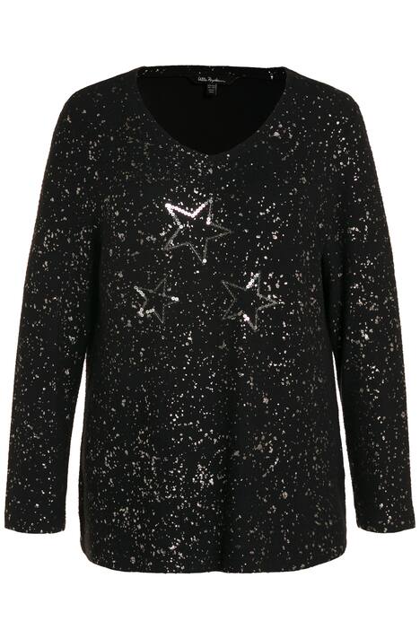 Mikina, hvězdy, oversize, výstřih do V, dlouhé rukávy