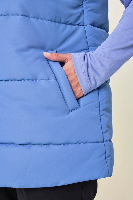Gilet matelassé, polaire teddy, col droit, fermeture Éclair à double sens