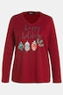 Koszulka, świąteczne sowy, Classic Fit, dekolt w szpic, długi rękaw