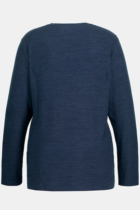 Bluza, pingwin, cekiny, dekolt w szpic, długi rękaw