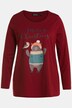 Koszulka, świąteczny miś, linia litery A, okrągły dekolt, długi rękaw
