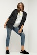 Jersey-Blazer, oversized, doppelreihig, Nadelstreifen