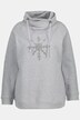 Glitter Stone Snowflake Draped Collar Sweatshirt