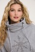 Glitter Stone Snowflake Draped Collar Sweatshirt