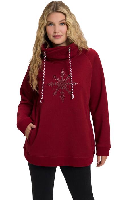 Mikina, vločka, ozdobné kamínky, stojáček, dlouhé rukávy