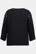 Bluse, Pailletten, Perlen, V-Ausschnitt, 3/4-Arm