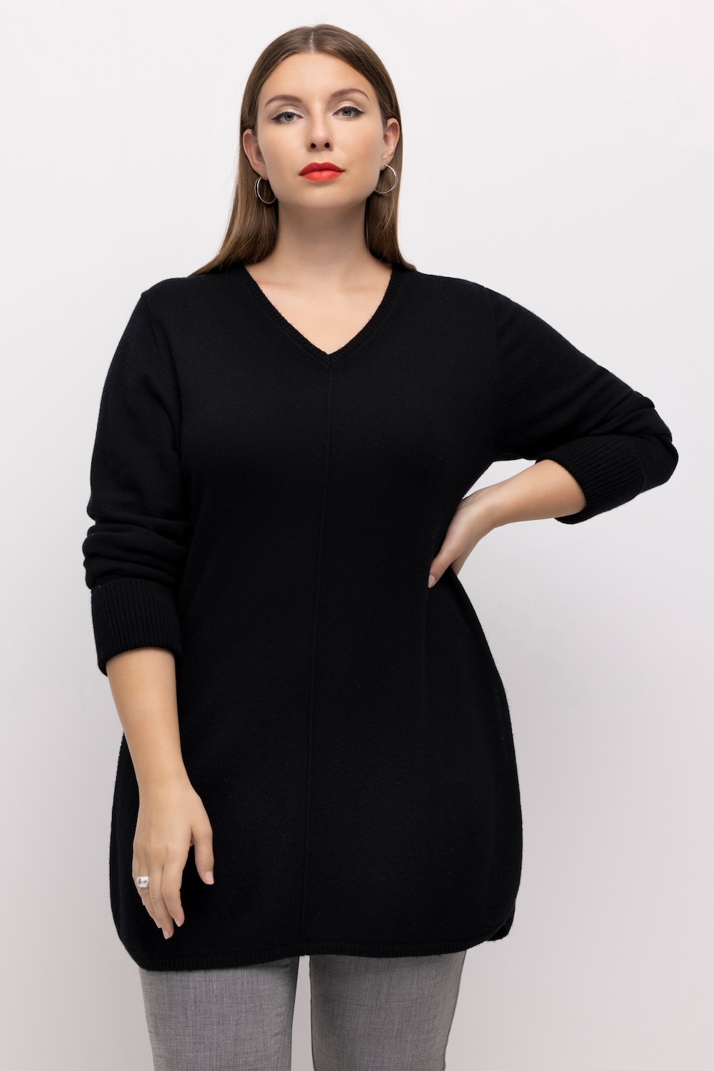 Große Größen Pullover, Damen, schwarz, Größe: 42/44, Wolle, Ulla Popken