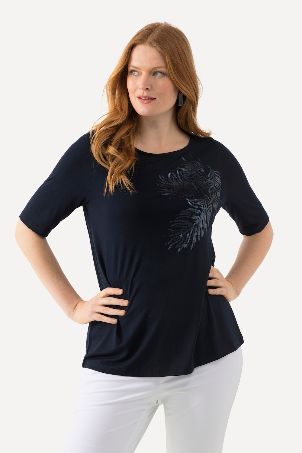 Große Größen T-Shirt, Damen, blau, Größe: 42/44, Viskose, Ulla Popken