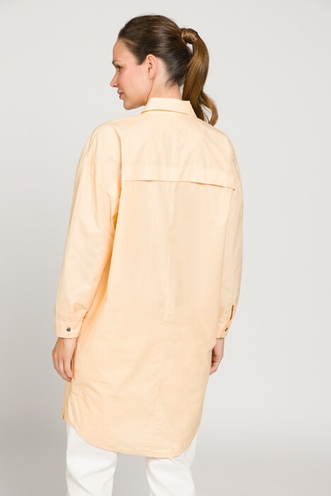 Blusenjacke, oversized, Hemdkragen, 3/4-Ärmel