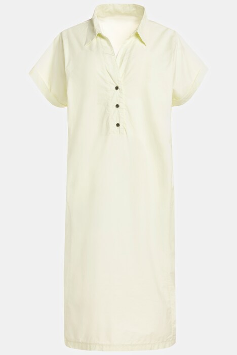 Hemdblusen-Kleid, oversized, Hemdkragen, Halbarm
