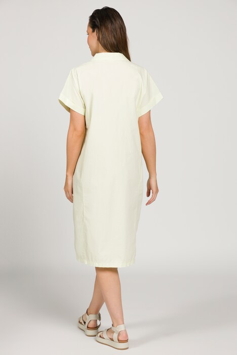Hemdblusen-Kleid, oversized, Hemdkragen, Halbarm