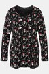 Shirt, Weihnachtsmuster, A-Linie, Herzausschnitt, Langarm