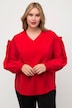Bluse, Zierschleife, Cut-Out, V-Ausschnitt, Langarm