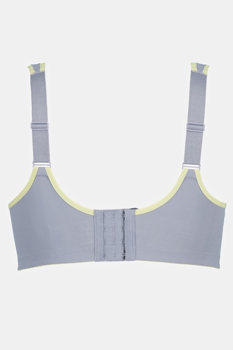 Mesh Inset Double Layer Adjustable Cup Wirefree Sports Bra, Sports Bras
