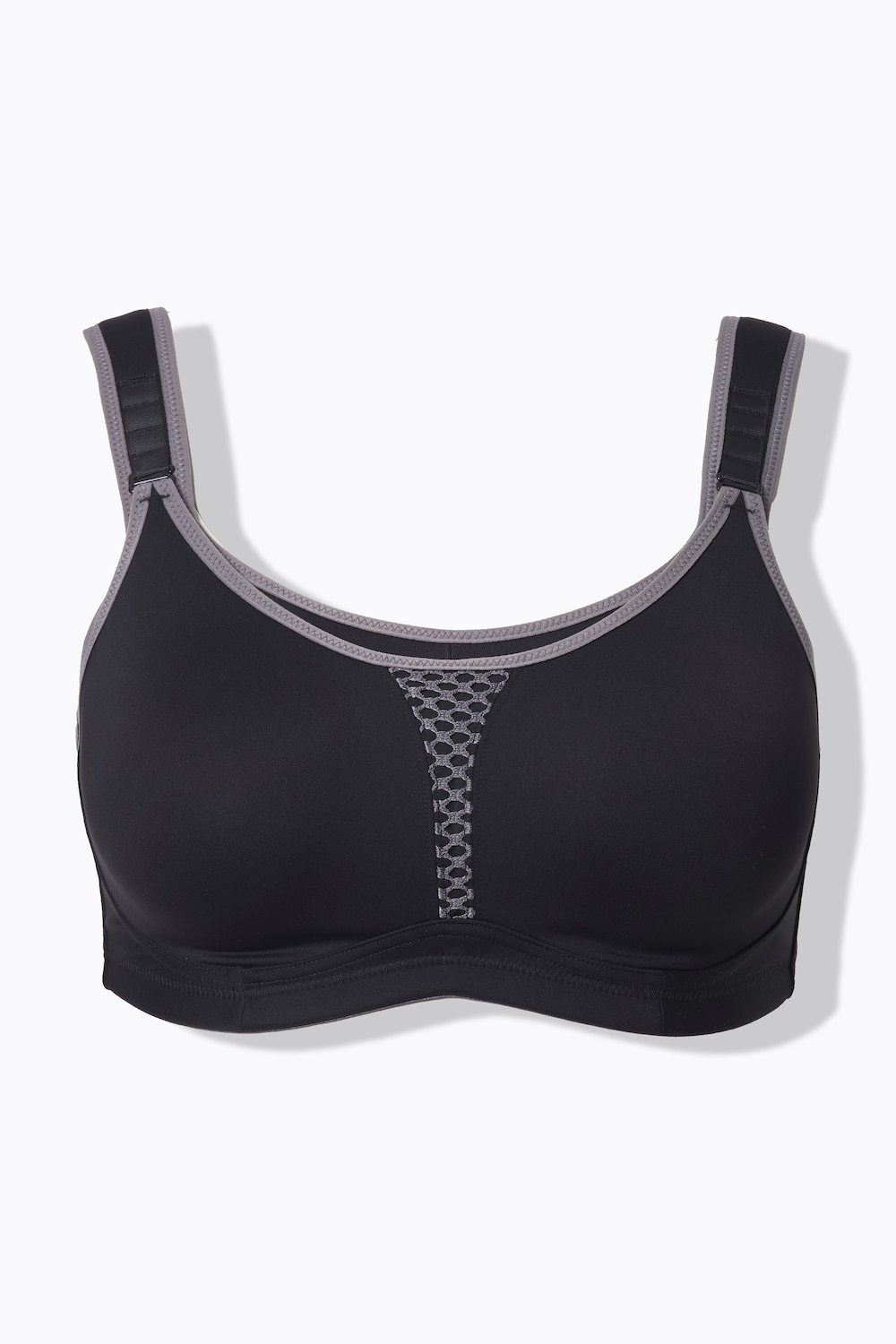 Stora storlekar Sport-BH, Dam, grå, storlek: 100D, Syntetfibrer/Elastan/Polyester, Ulla Popken