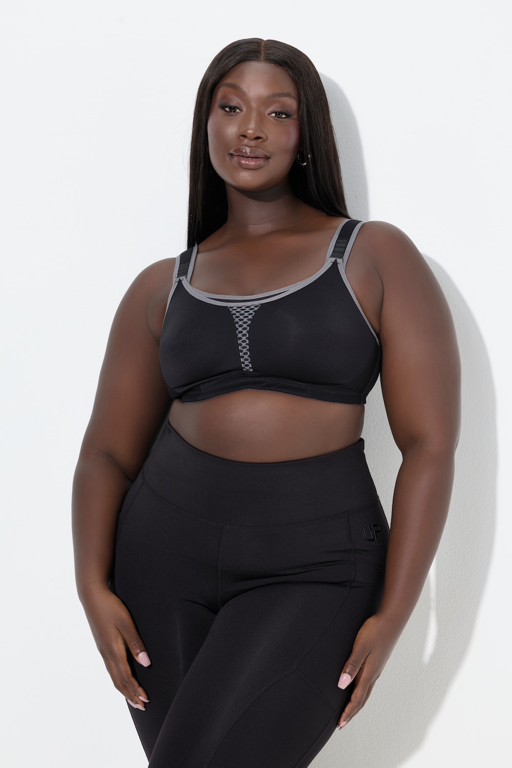 Große Größen Sport-BH, Damen, grau, Größe: 115E, Synthetische Fasern/Elasthan/Polyester, Ulla Popken