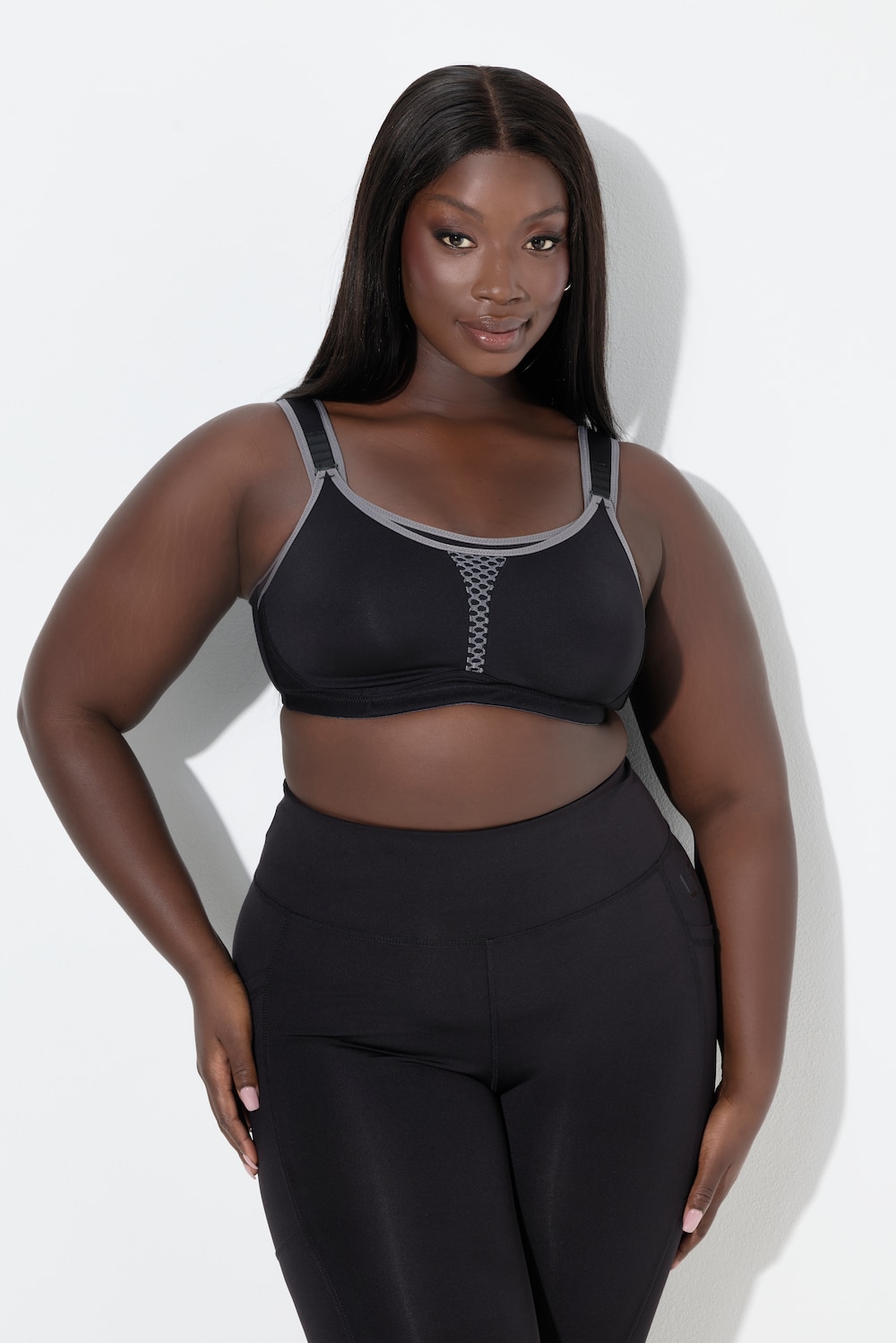 Sport-BH, ohne Bügel, Mikrofaser, Netz-Einsatz, Cup C-D