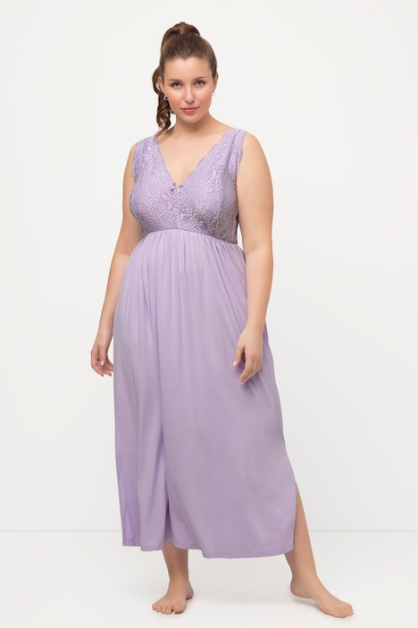 Lace Bodice Stretch Knit Tank Nightgown | Nightgowns | Sleepwear