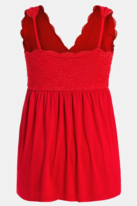 Pyjama, Spitze, V-Ausschnitt, Träger verstellbar, ärmellos