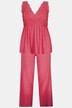 Lace Bodice Tank Stretch Knit Pajama Set