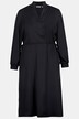 Satinkleid, Midikleid, V-Ausschnitt, Tunnelzug, Langarm