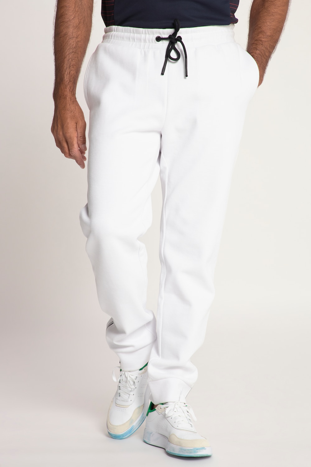 grandes tailles pantalon en molleton jay-pi, femmes, blanc, taille: 6xl, coton, jay-pi