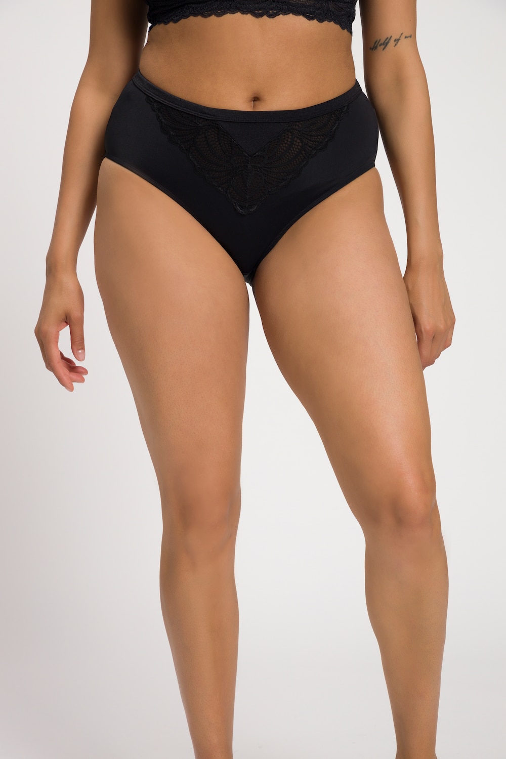 Große Größen Midislip, Damen, schwarz, Größe: 42/44, Baumwolle/Synthetische Fasern/Elasthan, Ulla Popken