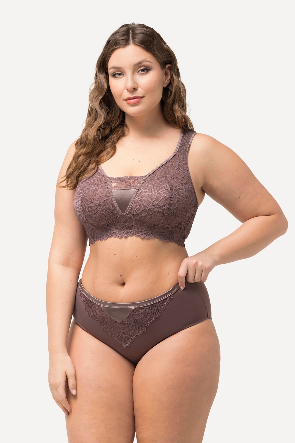 Große Größen Midislip, Damen, braun, Größe: 42/44, Baumwolle/Synthetische Fasern/Elasthan, Ulla Popken