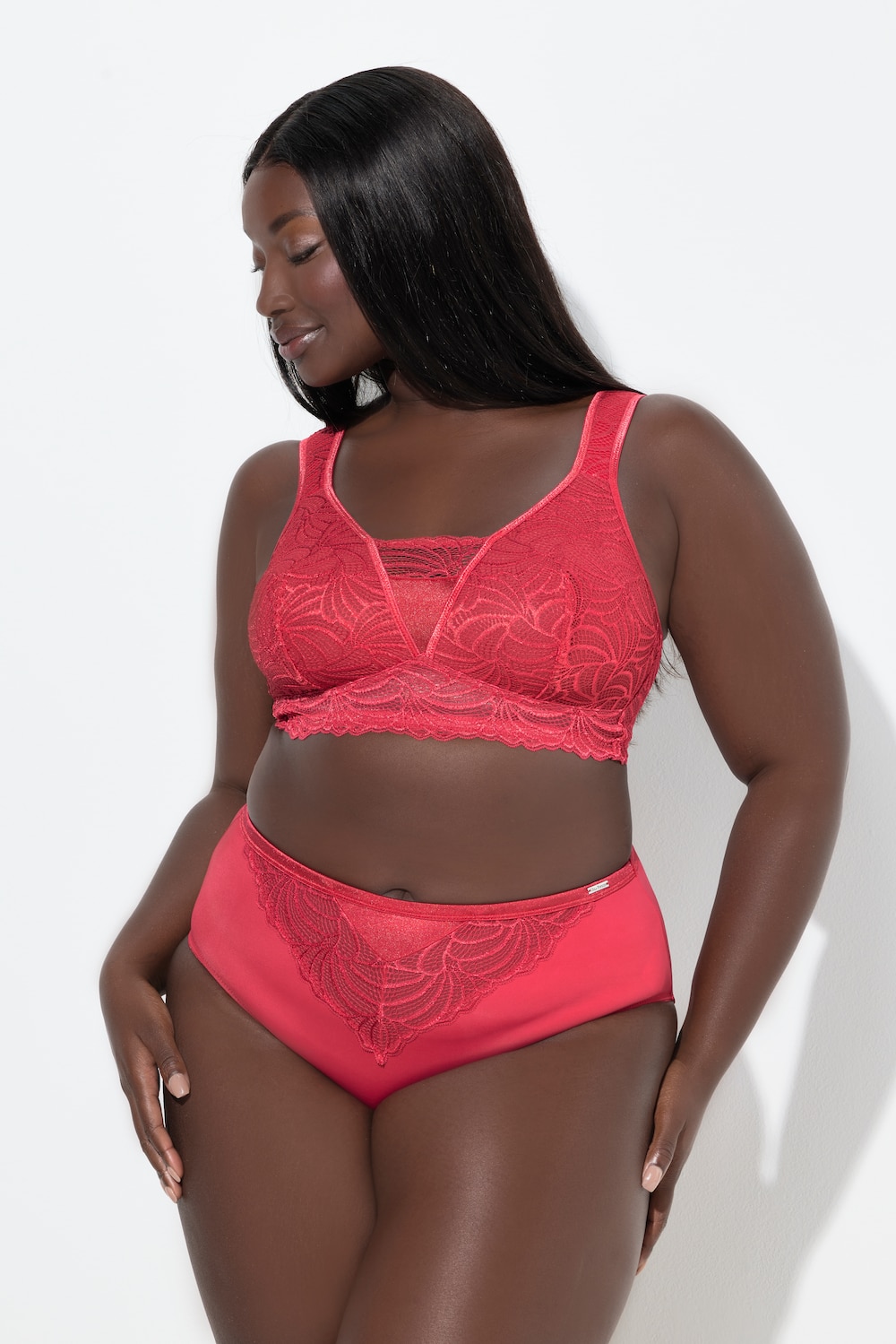 Große Größen Midislip, Damen, rot, Größe: 42/44, Baumwolle/Synthetische Fasern/Elasthan, Ulla Popken