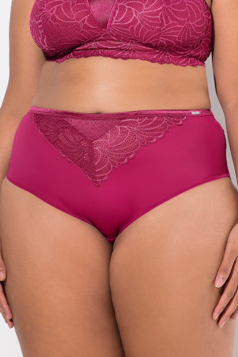 Chevron Lace Inset Stretch Microfiber Panty