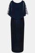 Sukienka maxi, szyfon, wycięcia, okrągły dekolt, rękaw ¾