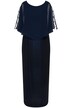 Maxi šaty, šifon, průstřihy, kulatý výstřih, 3/4 rukávy
