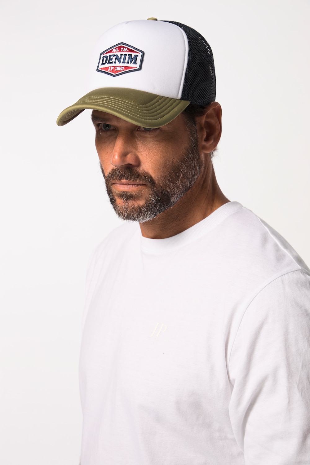 grandes tailles casquette avec flocage, hommes, vert, taille: one size, polyester, jp1880