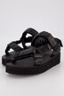 Lædersandal, remme, gummisål, velcrolukning