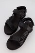 Lædersandal, remme, gummisål, velcrolukning