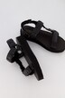 Lædersandal, remme, gummisål, velcrolukning