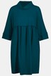 Sukienka, wygląd warstwowy, krój trapezowy, stójka, rękawy 3/4