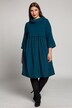 Sukienka, wygląd warstwowy, krój trapezowy, stójka, rękawy 3/4
