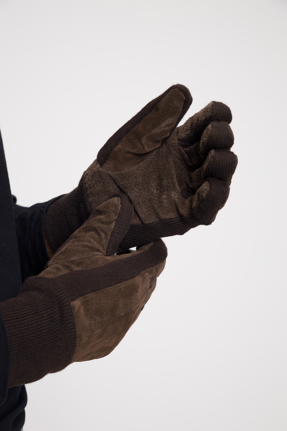 Stora storlekar Skinnhandskar, Her, brun, storlek: L, Läder/Polyester, JP1880