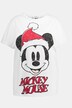 T-shirt, oversizowy krój, świąteczna Myszka Miki, okrągły dekolt, krótki rękaw