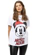 Tričko, oversize, vánoční motiv Mickey Mouse, kulatý výstřih, krátké rukávy