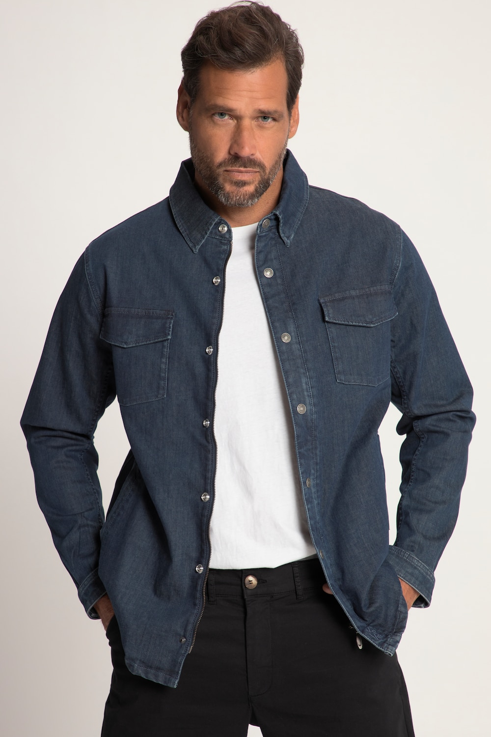 grandes tailles veste en jean, hommes, bleu, taille: 3xl, coton, jp1880