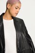 Lederblazer, Wide Fit, echtes Leder, Langarm, Premium